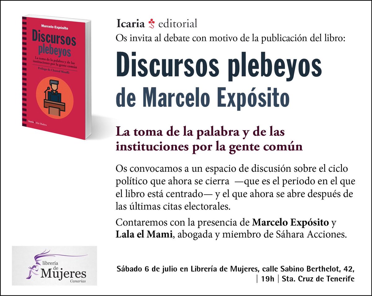 Libro "Discursos plebeyos. La toma de la palabra y de las instituciones por la gente común" (Icaria, 2019). Fotografía de la Tienda del Museu Es Baluard, Palma de Mallorca, 2019.